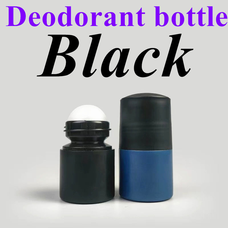 50 میلی لیتر بطری پلاستیکی خالی سیاه HDPE رول پلاستیکی روی دیودورانت بطری ضد شفاف با پوشش سیاه