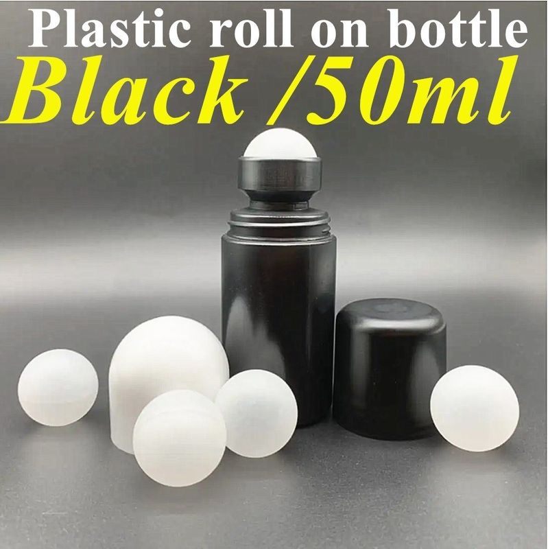 50 میلی لیتر بطری پلاستیکی خالی سیاه HDPE رول پلاستیکی روی دیودورانت بطری ضد شفاف با پوشش سیاه