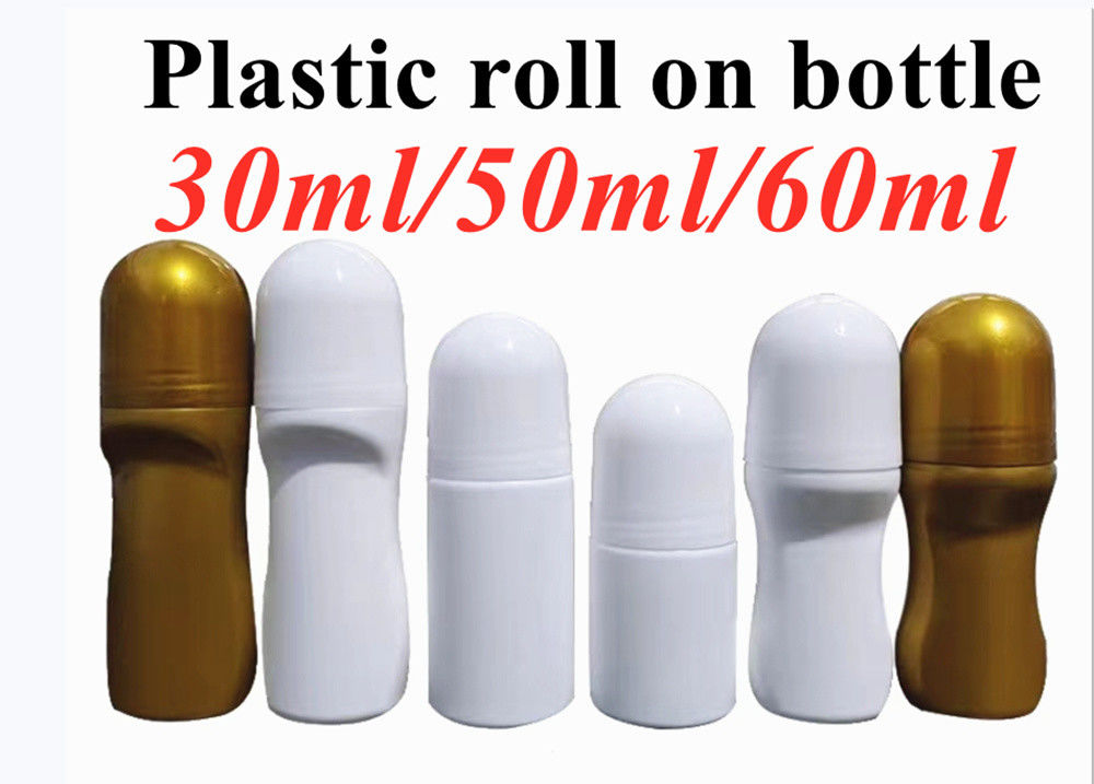 30 میلی لیتر 50 میلی لیتر HDPE پلاستیکی Deodorant خالی روغن ضروری رول بر روی پلاستیک بطری بوی بدن عطر پلاستیکی رول بر روی بطری