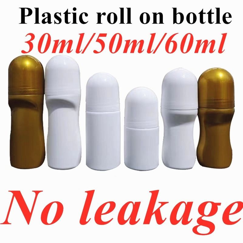 30 میلی لیتر 50 میلی لیتر 60 میلی لیتر بطری رولر پلاستیکی سفید HDPE بطری ضد عطر خالی قابل پر کردن مجدد