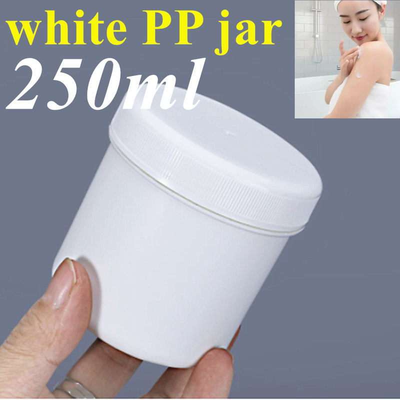 250g 500g خالی سفید شیشه پلاستیکی کرم ظرف برای بسته بندی آرایشی دور شیشه کرم PP مرهم شیشه پلاستیکی