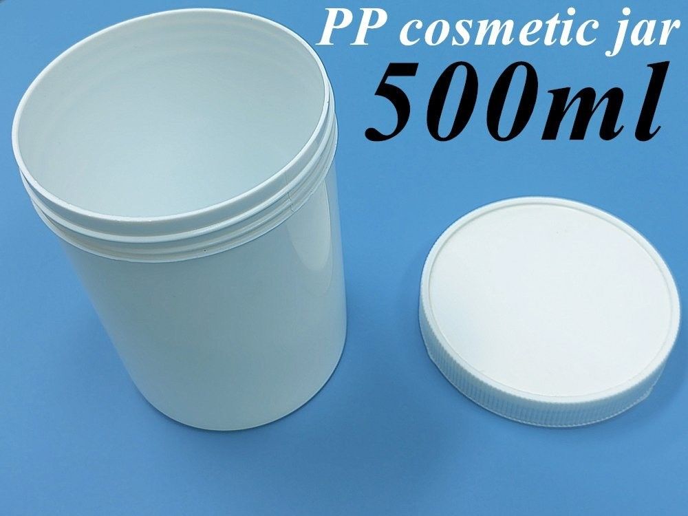 250g 500g خالی سفید شیشه پلاستیکی کرم ظرف برای بسته بندی آرایشی دور شیشه کرم PP مرهم شیشه پلاستیکی