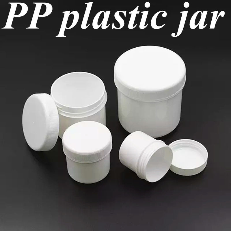 250ml 8oz 500ml 950ml 1000ml PP مواد آرایشی پلاستیکی شفاف شفاف سفید گلدان روغن پلاستیکی قوطی کرم با کلاه پیچ