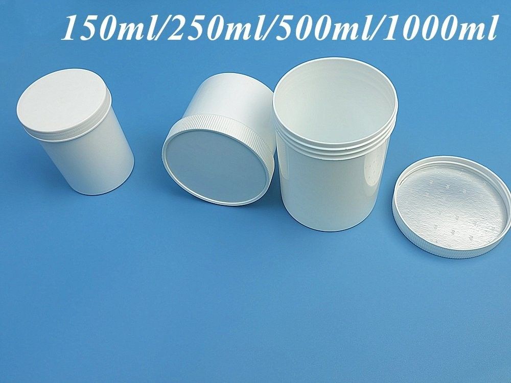 محیط زیست دوستانه سیاه سفید پی پی شیشه آرایشی 250g 500g 1000g شیشه کرم پلاستیکی شیشه آرایشی