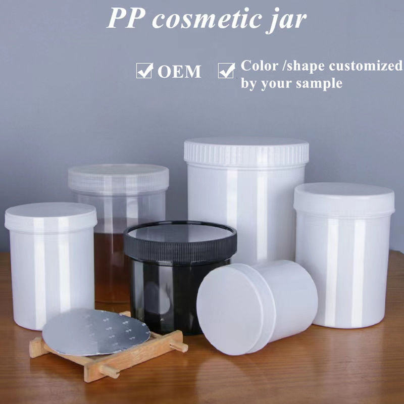 دهان گسترده 150ml 250ml 500ml 1000ml بطری پلاستیکی PP بسته بندی آرایشی مو موم بدن بطری آرایشی جار پاک کن