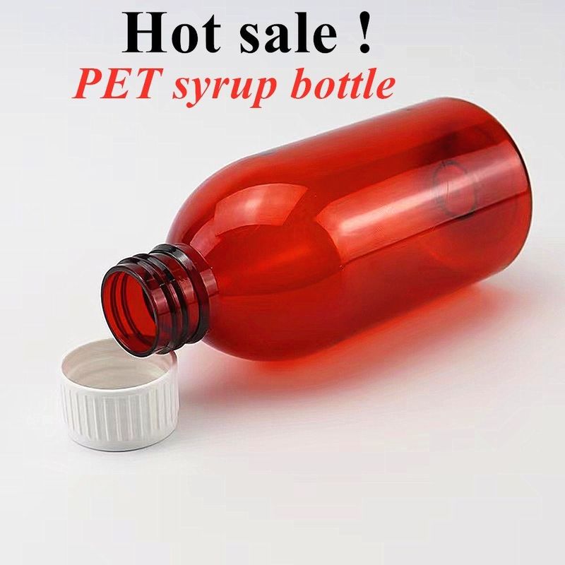 100 میلی لیتر 120 میلی لیتر 150 میلی لیتر آمپول پالتو ظرف قرمز آبمیوه سرفه بطری دارو مایع دهان قهوه ای بطری های پلاستیکی