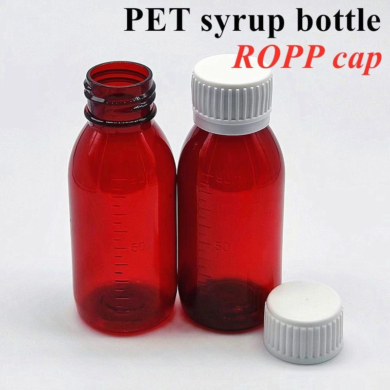 بطری سیروپ سرفه 100 میلی لیتر 120 میلی لیتر بطری پلاستیکی مایع خوراکی بطری پلاستیکی PET خالی دور آبنبات سیروپ پلاستیکی