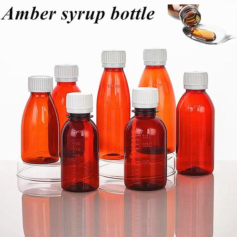بطری سیروپ سرفه 100 میلی لیتر 120 میلی لیتر بطری پلاستیکی مایع خوراکی بطری پلاستیکی PET خالی دور آبنبات سیروپ پلاستیکی