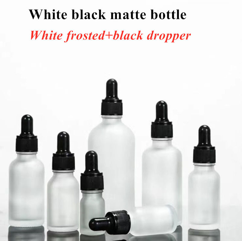 10ml 15ml 20ml 30ml 50ml شیشه سفید یخ زده بطری روغن ضروری بطری روغن سرم