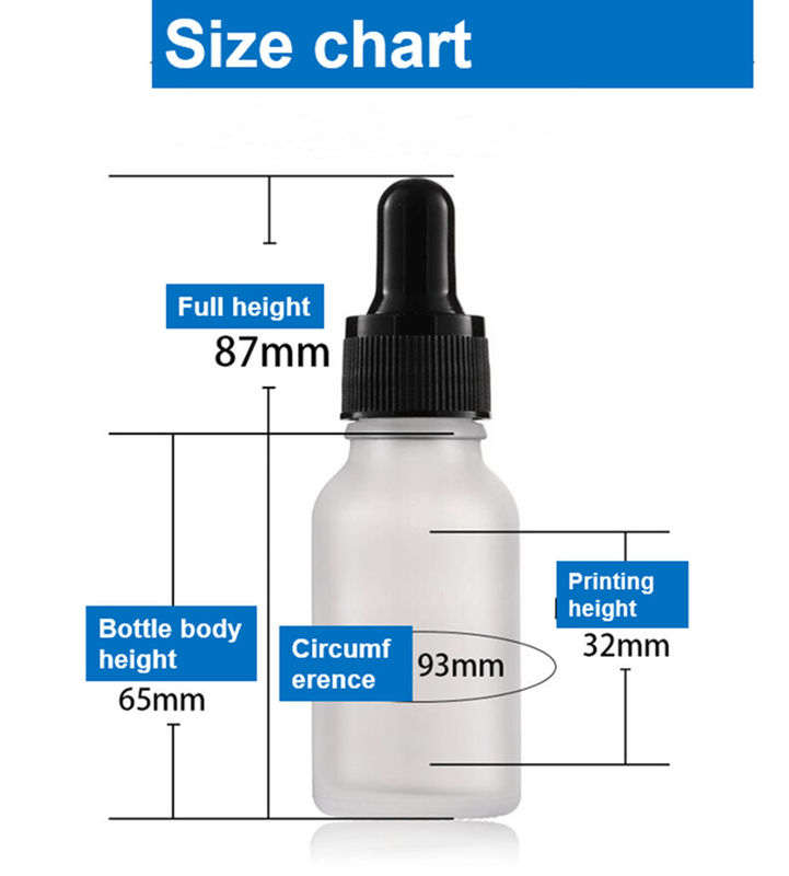10ml 15ml 20ml 30ml 50ml شیشه سفید یخ زده بطری روغن ضروری بطری روغن سرم