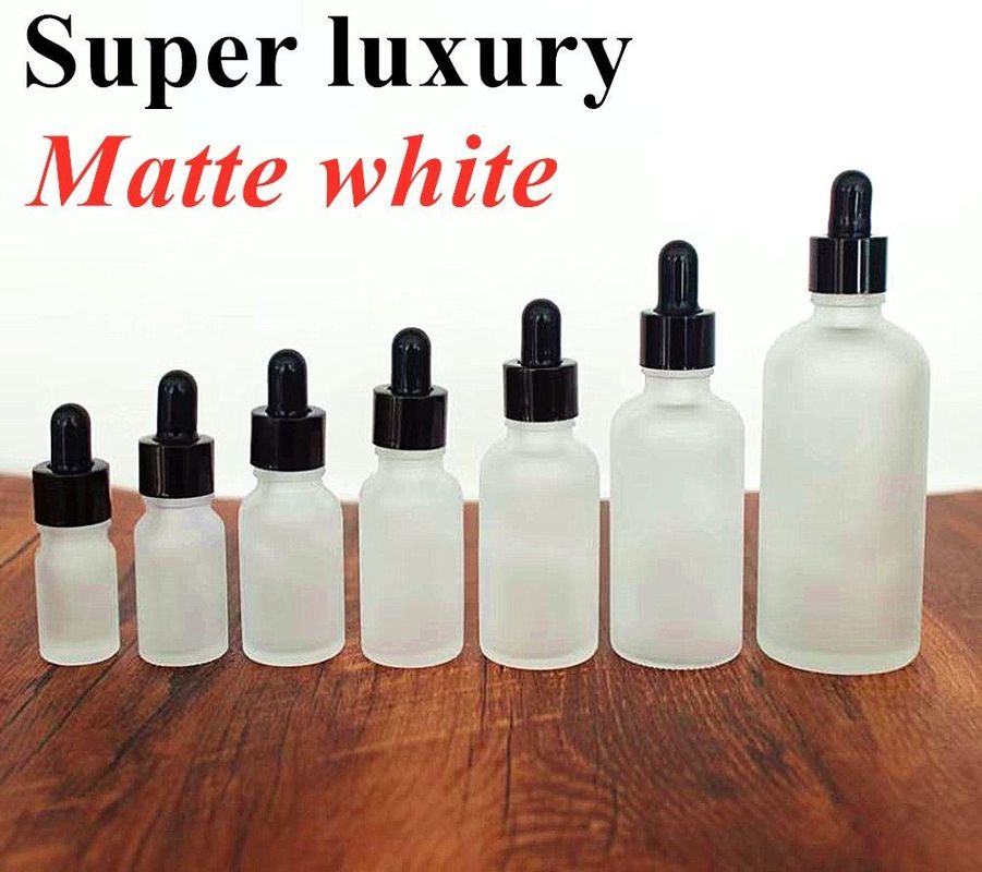 روغن ضروری لوکس 15ml 20ml 30ml 50ml خالی روغن ضروری مات سفید یخ زده زرد زرد شیشه روغن ضروری بطری قطره ای