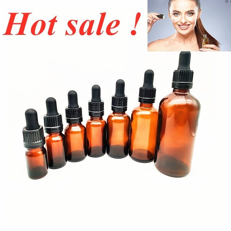 بسته بندی روغن ضروری 1OZ 2OZ 20ml 30ml 50ml سرم روغن ضروری زردچوبه بطری قطره ای شیشه ای با کاپ ضد بچه