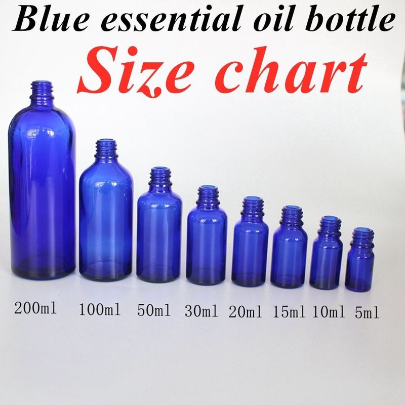 بطری 20 میلی لیتر 30 میلی لیتر روغن ضروری سرم مراقبت از پوست بسته بندی آرایشی بطری قطره دار شیشه آبی کوبال بطری قطره دار با قطره دار