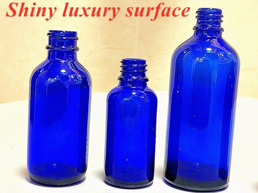 بطری 20 میلی لیتر 30 میلی لیتر روغن ضروری سرم مراقبت از پوست بسته بندی آرایشی بطری قطره دار شیشه آبی کوبال بطری قطره دار با قطره دار