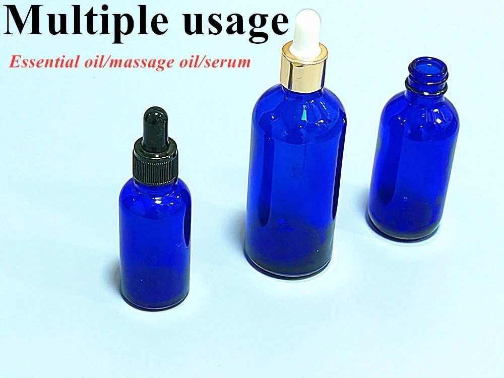 بطری قطره ای از آب سرم آبی شیشه ای 20 میلی لیتر 30 میلی لیتر 50 میلی لیتر شیشه ای روغن ضروری لوکس با قطره