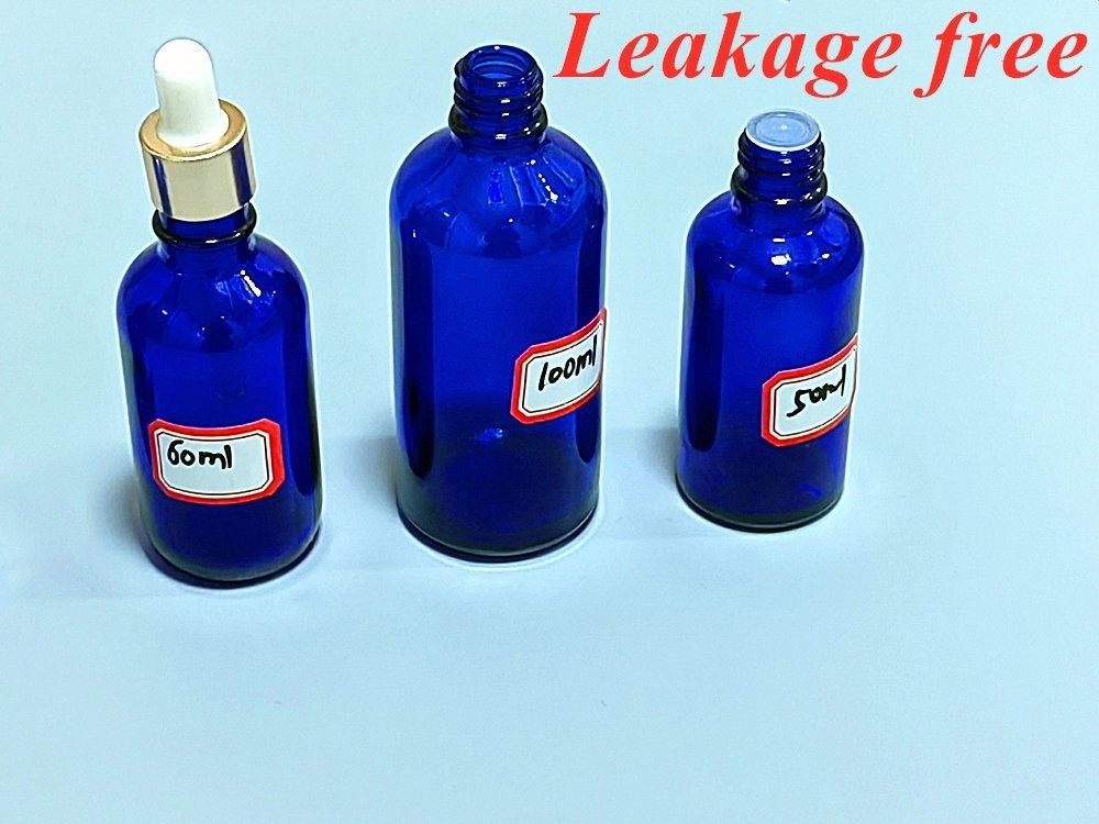 بطری قطره ای از آب سرم آبی شیشه ای 20 میلی لیتر 30 میلی لیتر 50 میلی لیتر شیشه ای روغن ضروری لوکس با قطره