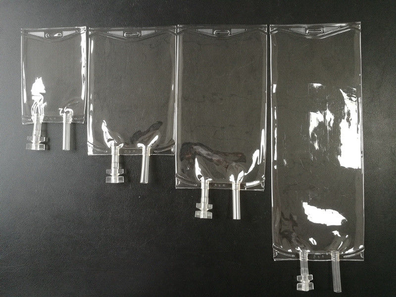 کیسه ورودی PVC خالی پزشکی کیسه ورودی 100ml 250 Cc 500cc کیسه ورودی PVC دو پورت IV