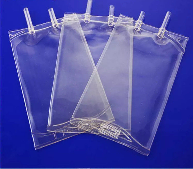 کیسه ورودی PVC خالی پزشکی کیسه ورودی 100ml 250 Cc 500cc کیسه ورودی PVC دو پورت IV