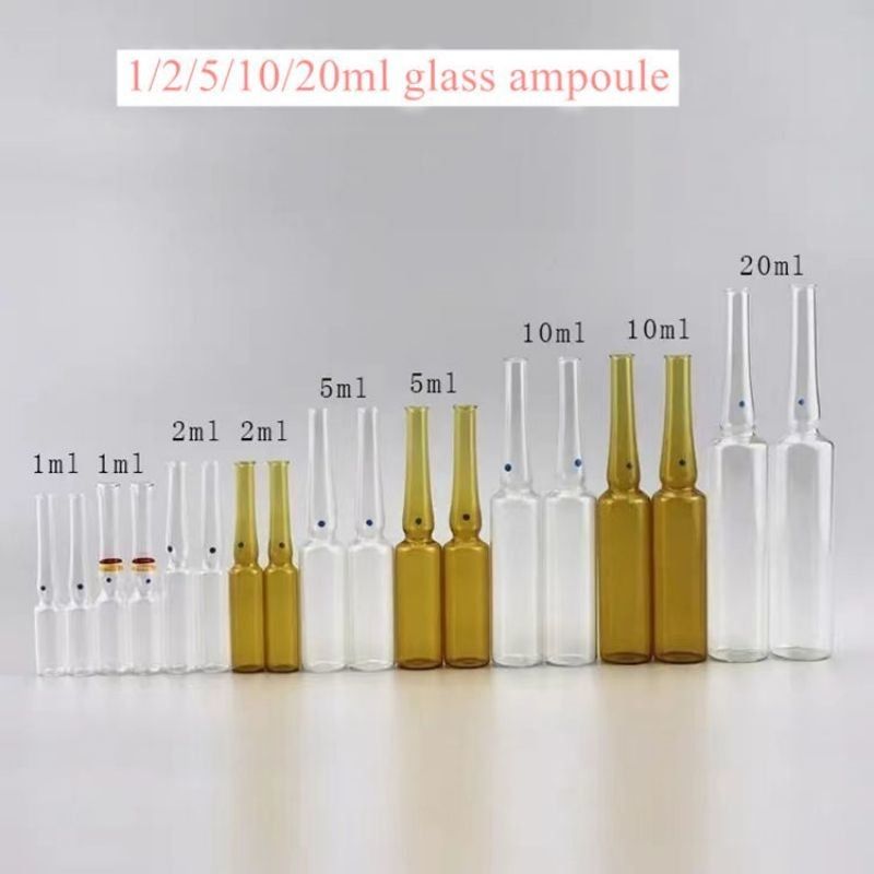 1ml 2ml 5ml استاندارد ISO استاندارد چینی رنگ برقی شفاف USP نوع I آمپول شیشه ای برای تزریق دارویی