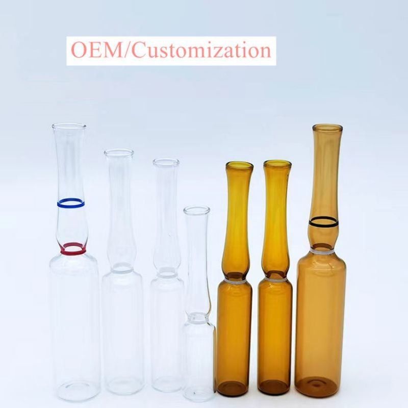 1ml5ml 10ml 20ml لوازم آرایشی مراقبت از پوست داروسازی شیشه آمپول رنگ حلقه لوگو چاپ صفحه نمایش چاپ فرم B