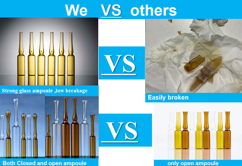 1ml 2ml 5ml 10ml YBB USP آمپول های شیشه ای بوروسیلیکات خالی برای تزریق آمپول شیشه ای زرد شفاف برای فارماک