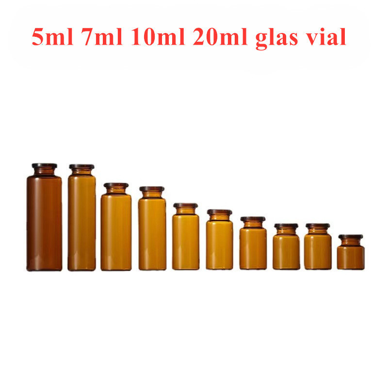 داروسازی 5 میلی لیتر 10 میلی لیتر خالی آمبر شفاف تزریقی لوله دارویی بطری شیشه ای بطری با سرپوش لاستیکی بوتیل