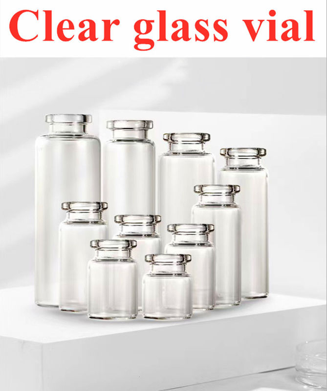 لیوان شیشه ای 5 میلی لیتر 7 میلی لیتر 20 میلی لیتر Borosilicate Glass Vial Sterile Clear 10 ml Vials With Caps