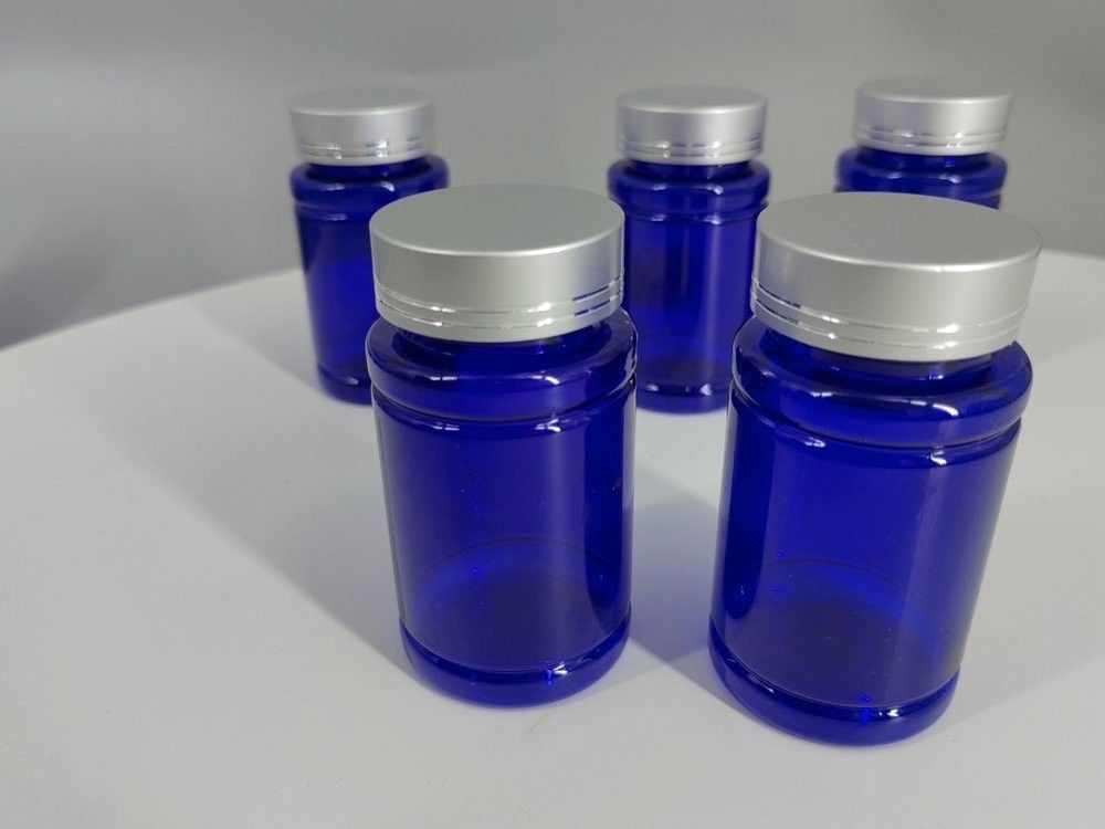 بطری مکمل ویتامین پلاستیکی PET کپسول قرص بطری قرص آبی 100ml 120ml ظرف پلاستیکی بطری دارویی