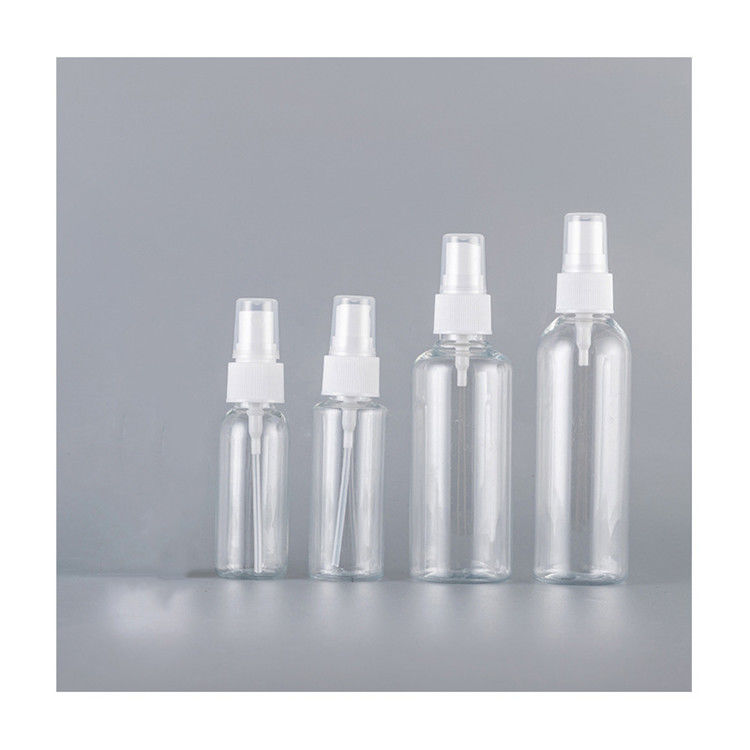 بطری اسپری دود پلاستیکی خالی PET شفاف الکل عطر قابل پر کردن مجدد بطری اسپری پلاستیکی با پمپ اسپری دود خوب