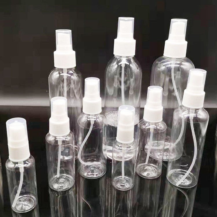 بطری اسپری دود پلاستیکی خالی PET شفاف الکل عطر قابل پر کردن مجدد بطری اسپری پلاستیکی با پمپ اسپری دود خوب