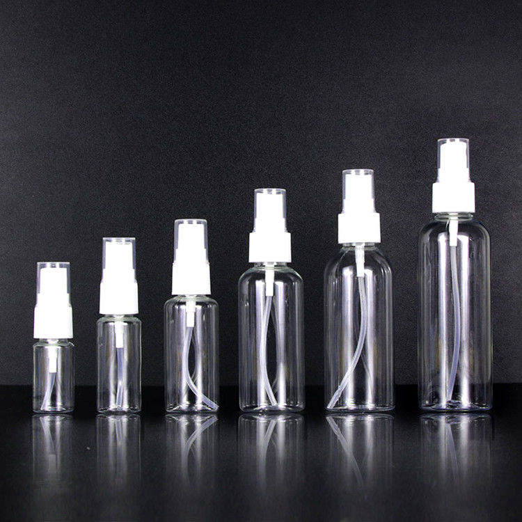 بطری اسپری دود پلاستیکی خالی PET شفاف الکل عطر قابل پر کردن مجدد بطری اسپری پلاستیکی با پمپ اسپری دود خوب