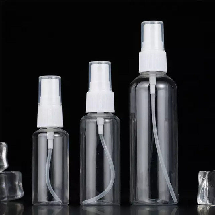 بطری اسپری دود پلاستیکی خالی PET شفاف الکل عطر قابل پر کردن مجدد بطری اسپری پلاستیکی با پمپ اسپری دود خوب