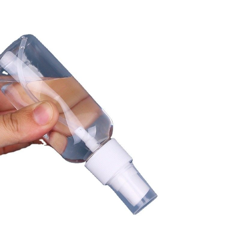 اسپری پلاستیکی 50 میلی لیتر 60 میلی لیتر 100 میلی لیتر PET دود نازک عطر ضد عفونی کننده الکل بطری های پلاستیکی زیبایی قابل حمل با اسپری