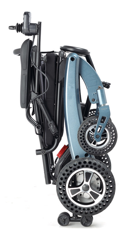 صندلی چرخدار الکتریکی با فیبر کربن سبک وزن 120 کیلوگرم ظرفیت بارگذاری صندلی چرخدار دراز کش با چرخ های ضد انفجار